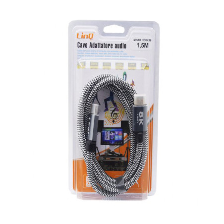 Câble HDMI 8K Nylon Tressé 1.5m LinQ HD8K16 | Smarty Paris 1